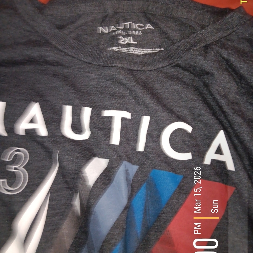 Mens Charcoal Color Nautica Tee Size 2X